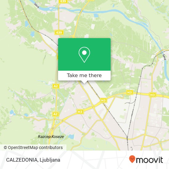 CALZEDONIA, Cesta Ljubljanske brigade 33 1000 Ljubljana map