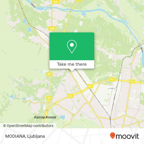 MODIANA, Cesta Ljubljanske brigade 33 1000 Ljubljana map