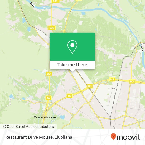 Restaurant Drive Mouse, 1000 Ljubljana map