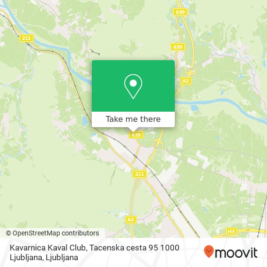 Kavarnica Kaval Club, Tacenska cesta 95 1000 Ljubljana map