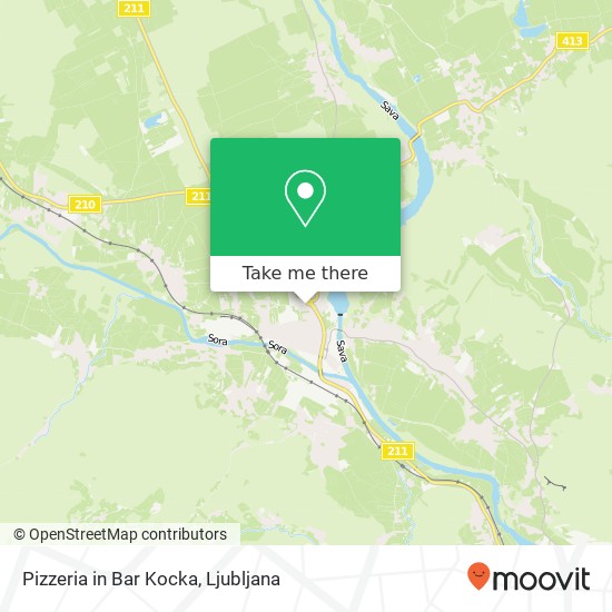 Pizzeria in Bar Kocka, Finzgarjeva ulica 18 1215 Medvode map