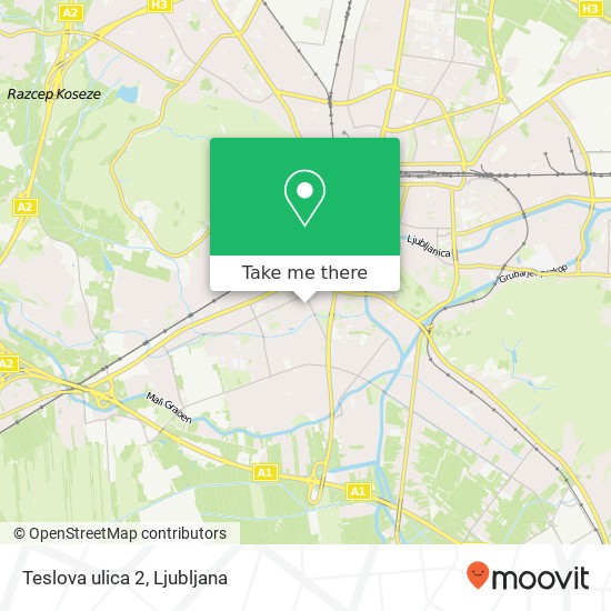Teslova ulica 2 map