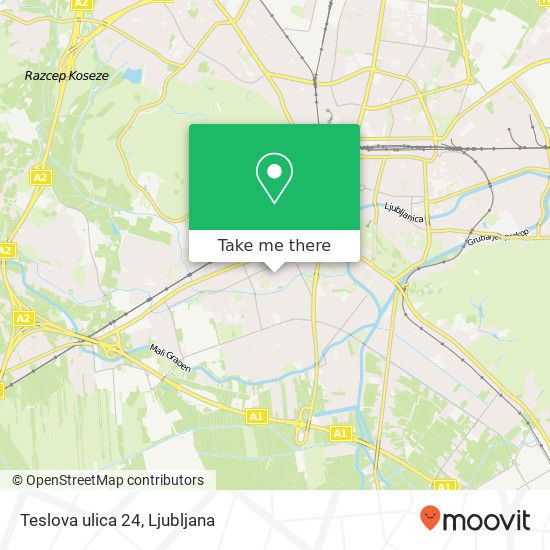 Teslova ulica 24 map