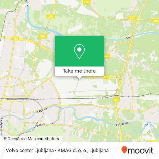 Volvo center Ljubljana - KMAG d. o. o. map