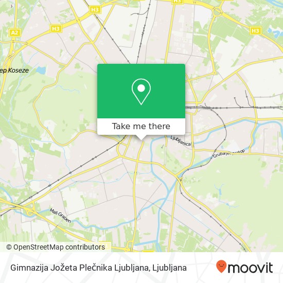 Gimnazija Jožeta Plečnika Ljubljana map