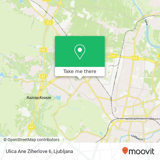 Ulica Ane Ziherlove 6 map