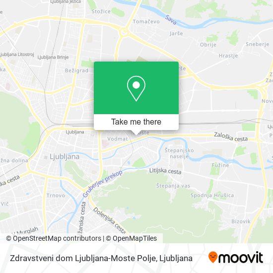 Zdravstveni dom Ljubljana-Moste Polje map