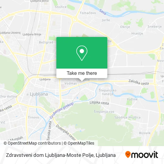 Zdravstveni dom Ljubljana-Moste Polje map