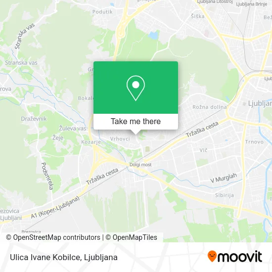 Ulica Ivane Kobilce map