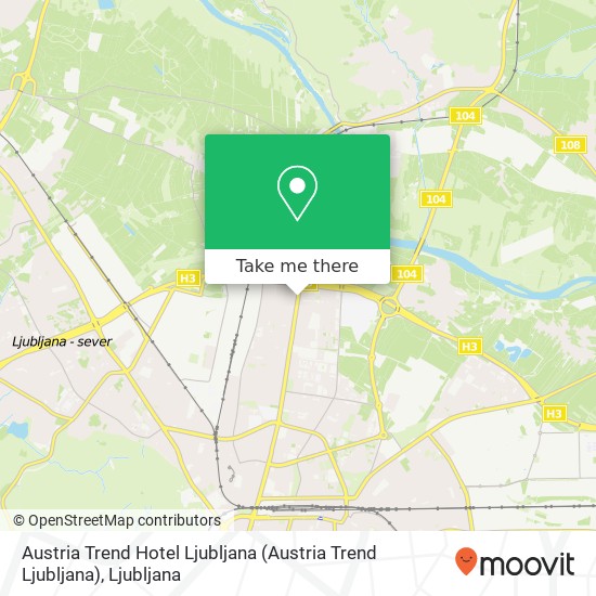 Austria Trend Hotel Ljubljana map
