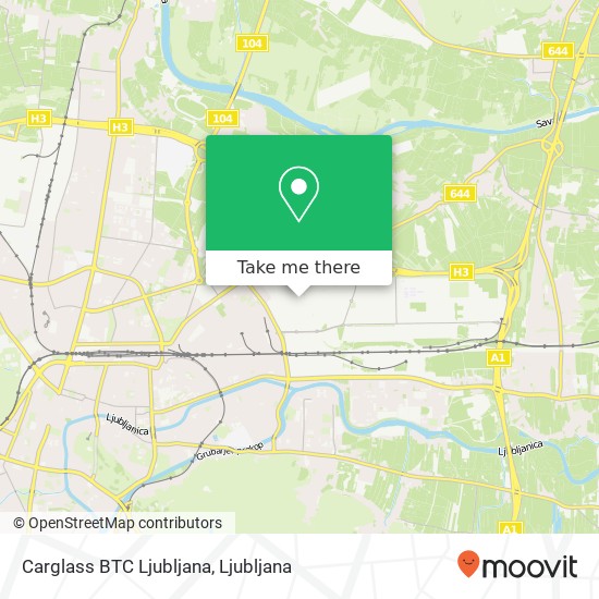 Carglass BTC Ljubljana map