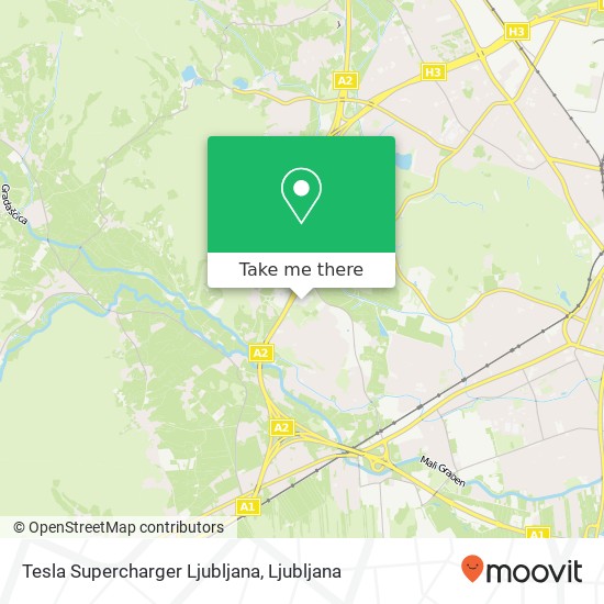 Tesla Supercharger Ljubljana map