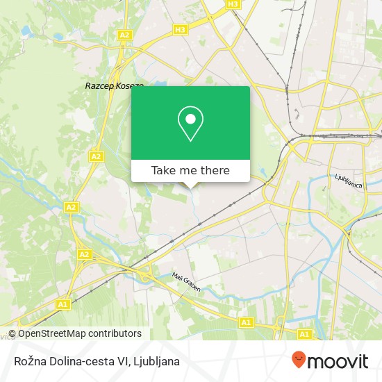 Rožna Dolina-cesta VI map