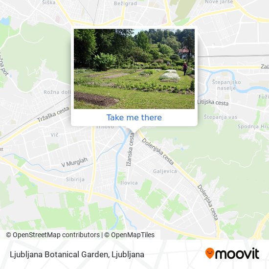 Ljubljana Botanical Garden map