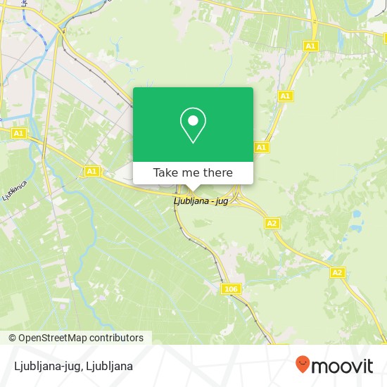 Ljubljana-jug map