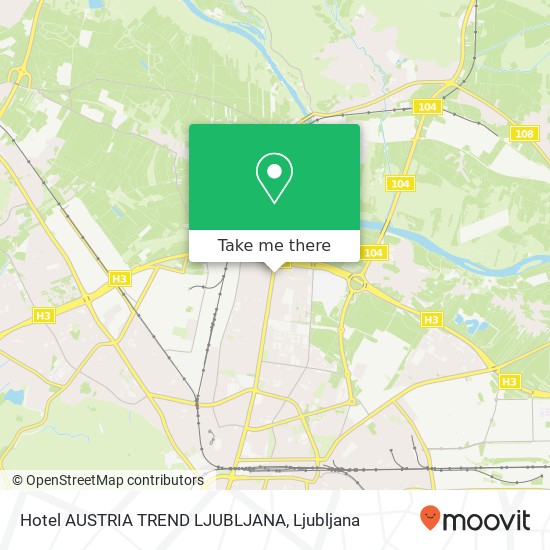 Hotel AUSTRIA TREND LJUBLJANA map