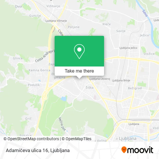 Adamičeva ulica 16 map