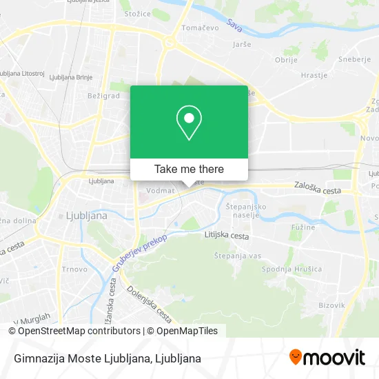 Gimnazija Moste Ljubljana map