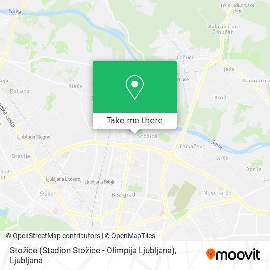 Stožice (Stadion Stožice - Olimpija Ljubljana) map