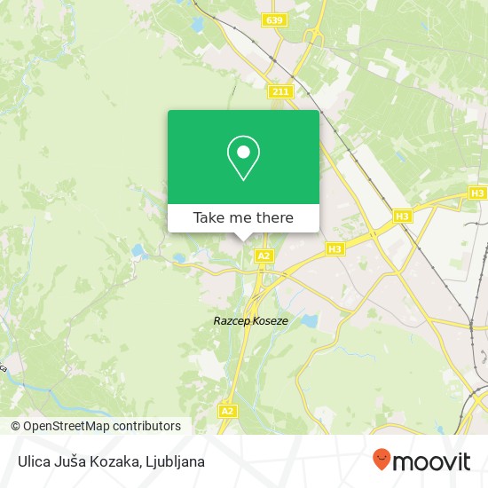 Ulica Juša Kozaka map