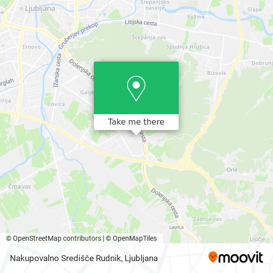 Nakupovalno Središče Rudnik map