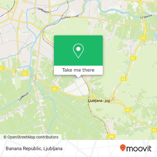 Banana Republic, Jurckova cesta 1000 Ljubljana map