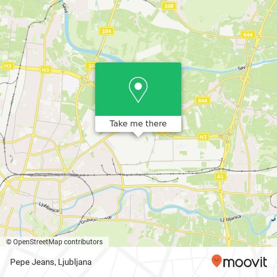 Pepe Jeans, Smartinska cesta 152 1000 Ljubljana map