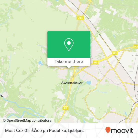 Most Čez Glinščico pri Podutiku map