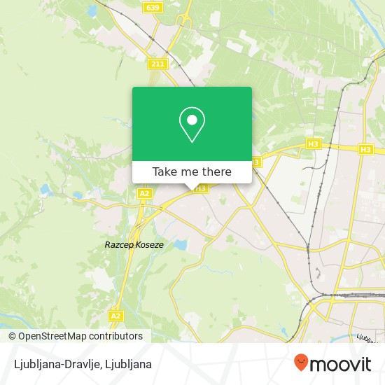 Ljubljana-Dravlje map