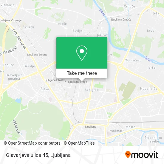 Glavarjeva ulica 45 map