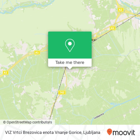VIZ Vrtci Brezovica enota Vnanje Gorice map