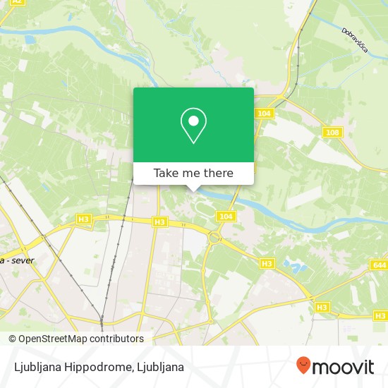 Ljubljana Hippodrome map