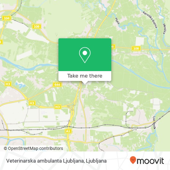 Veterinarska ambulanta Ljubljana map