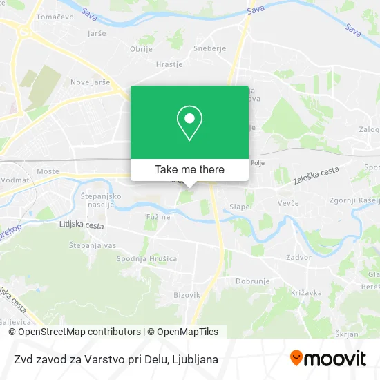 Zvd zavod za Varstvo pri Delu map