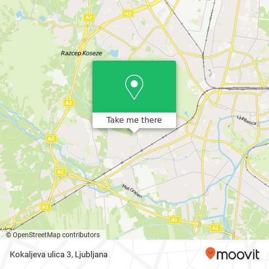 Kokaljeva ulica 3 map