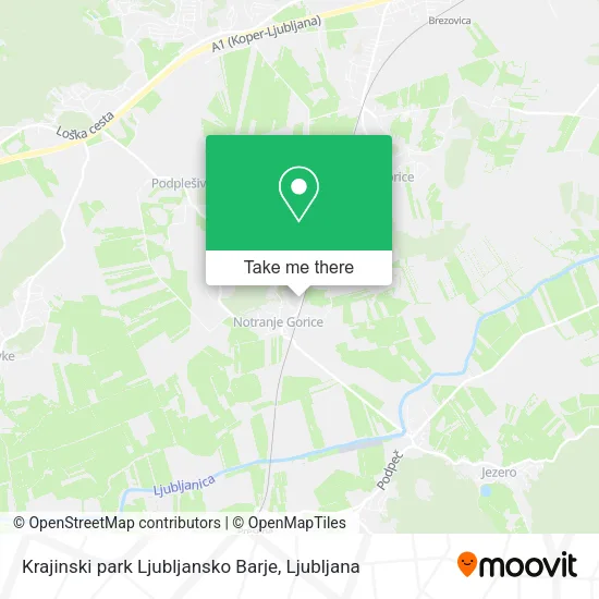 Krajinski park Ljubljansko Barje map