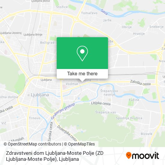 Zdravstveni dom Ljubljana-Moste Polje (ZD Ljubljana-Moste Polje) map