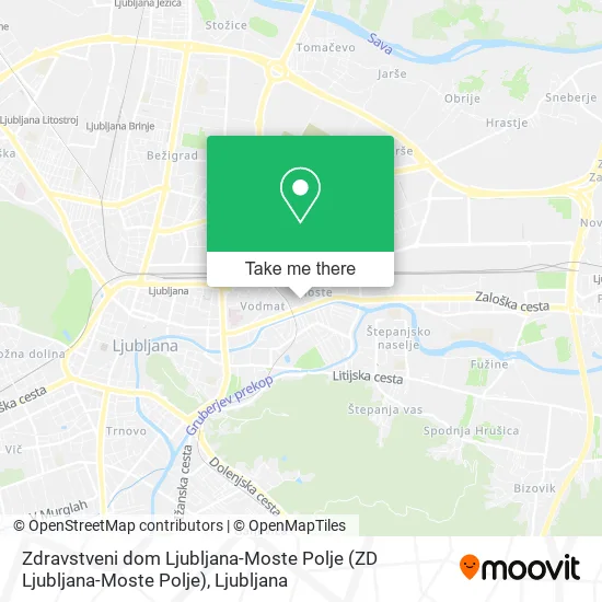 Zdravstveni dom Ljubljana-Moste Polje (ZD Ljubljana-Moste Polje) map