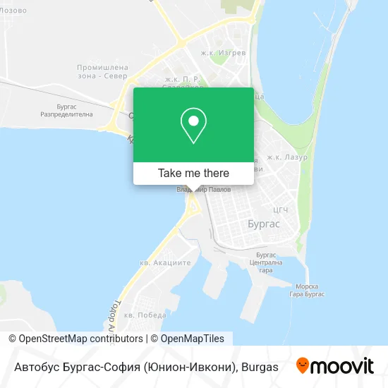 Карта Автобус Бургас-София (Юнион-Ивкони)