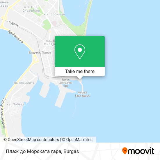 Карта Плаж до Морската гара