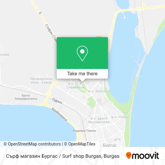 Карта Сърф магазин Бургас / Surf shop Burgas
