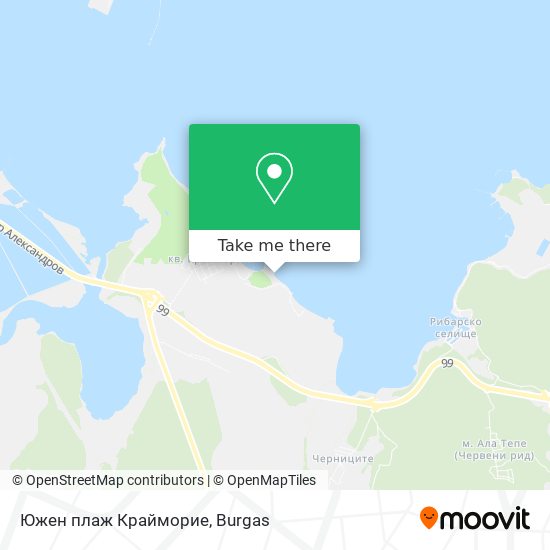 Южен плаж Крайморие map