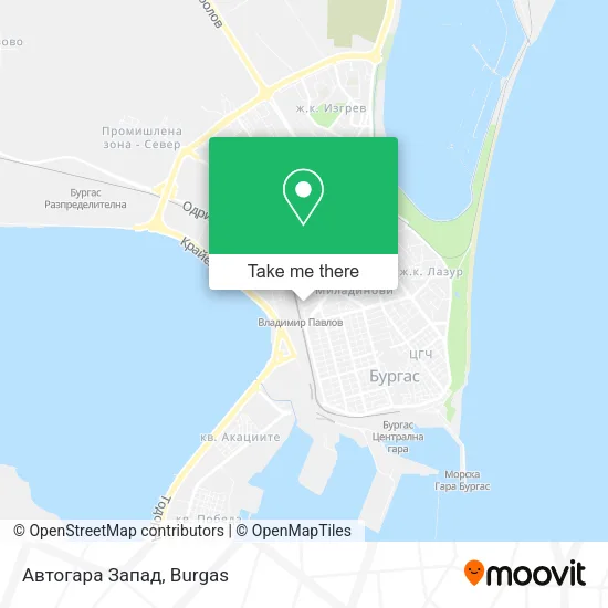 Карта Автогара Запад