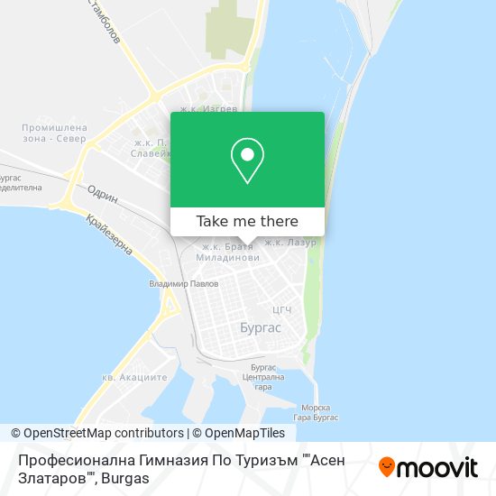 Карта Професионална Гимназия По Туризъм ""Асен Златаров""
