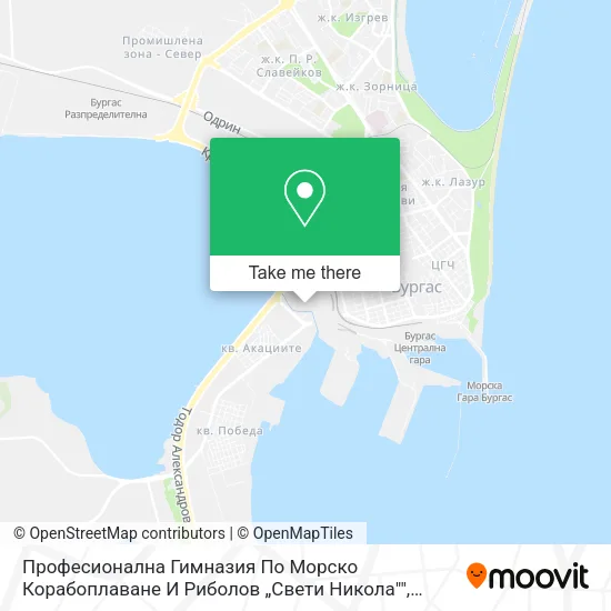 Карта Професионална Гимназия По Морско Корабоплаване И Риболов „Свети Никола""