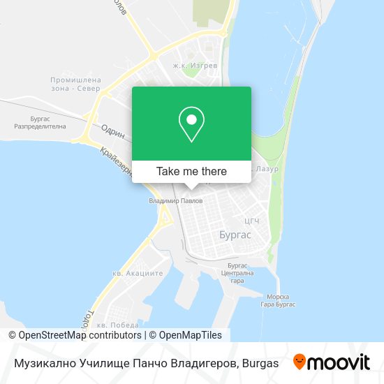 Карта Музикално Училище Панчо Владигеров