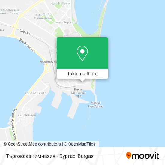 Карта Търговска гимназия - Бургас