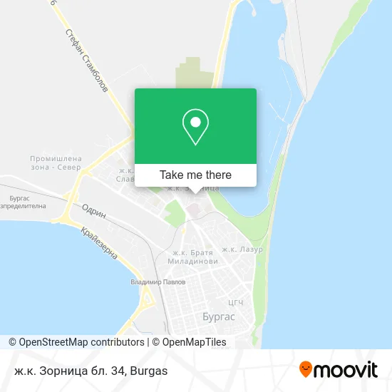 Карта ж.к. Зорница бл. 34