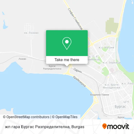 Карта жп гара Бургас Разпределителна