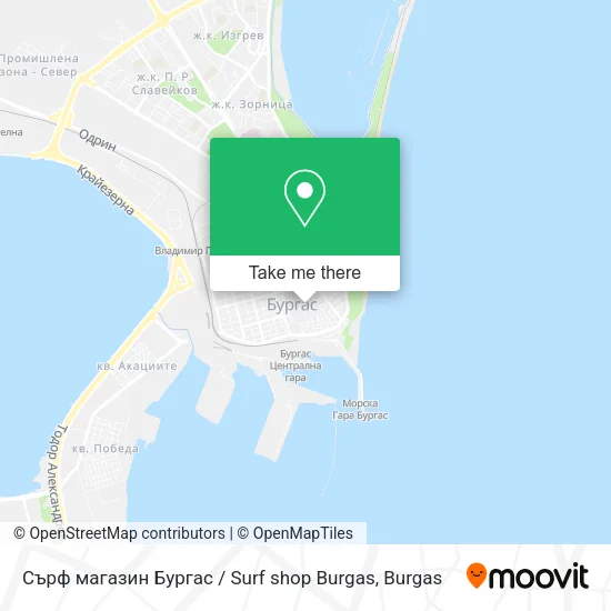 Карта Сърф магазин Бургас / Surf shop Burgas
